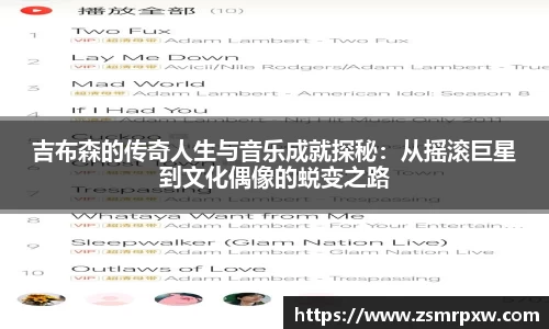 吉布森的传奇人生与音乐成就探秘：从摇滚巨星到文化偶像的蜕变之路